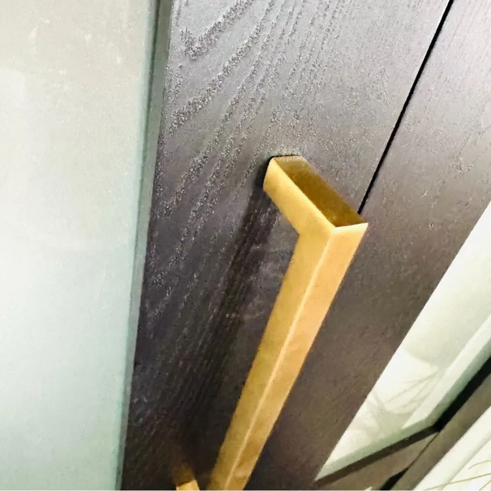 3 NEW Brushed Brass Gold over Stainless Steel Cabinet Pulls Door Handle Hardware